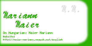 mariann maier business card